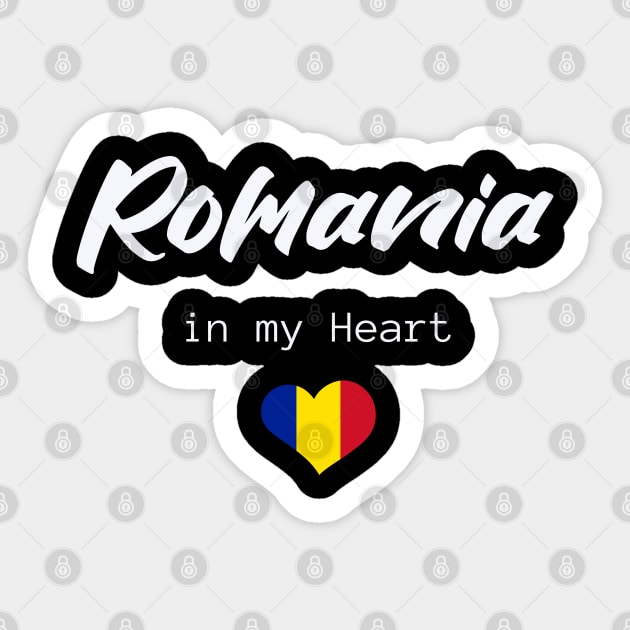 Romania in my Heart Sticker by TigrArt